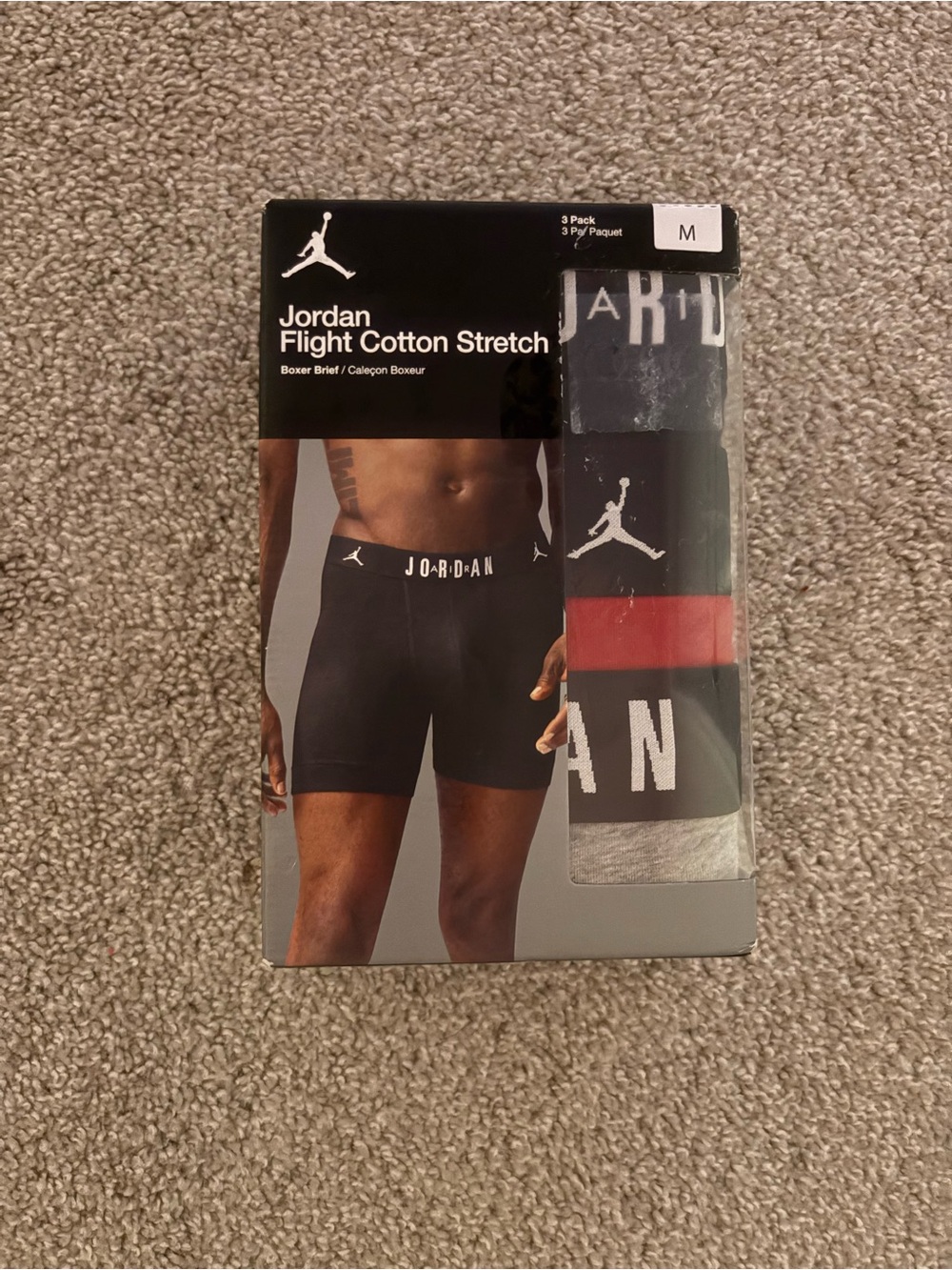 Jordan 3-Pack Boxer Briefs in Black, Red, and Gray